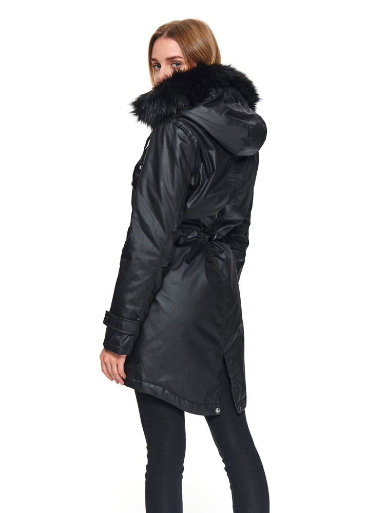 Ocieplana hydrofobowa parka z kapturem i odpinanym futrem