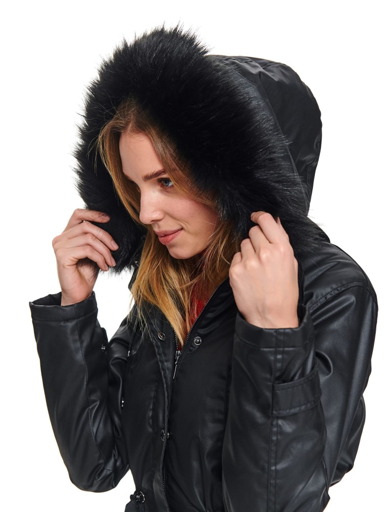 Ocieplana hydrofobowa parka z kapturem i odpinanym futrem