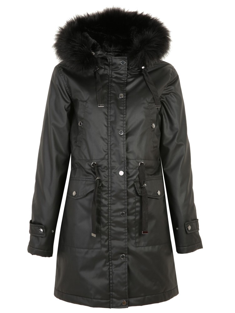 Ocieplana hydrofobowa parka z kapturem i odpinanym futrem