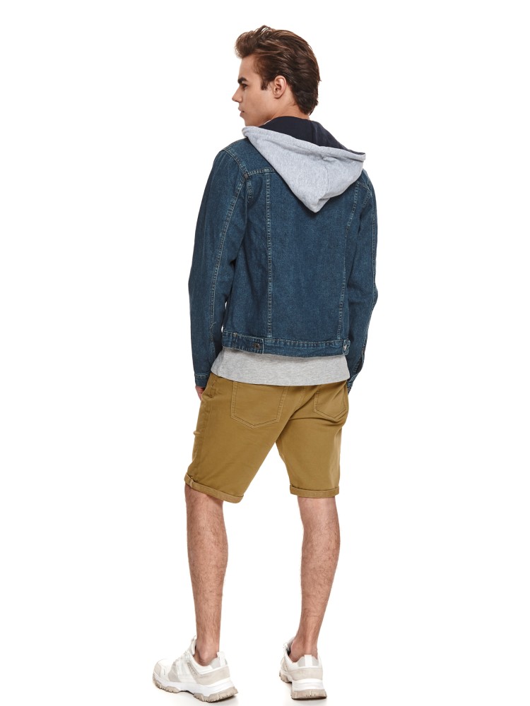 Klasyczna kurtka denim z odpinanym kapturem