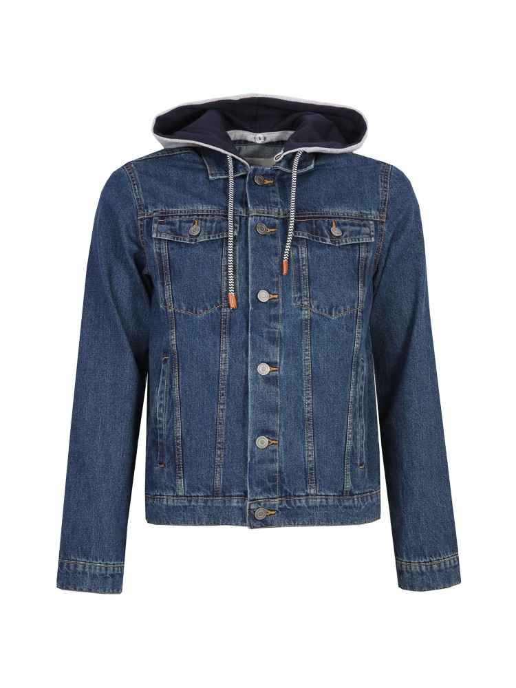 Klasyczna kurtka denim z odpinanym kapturem