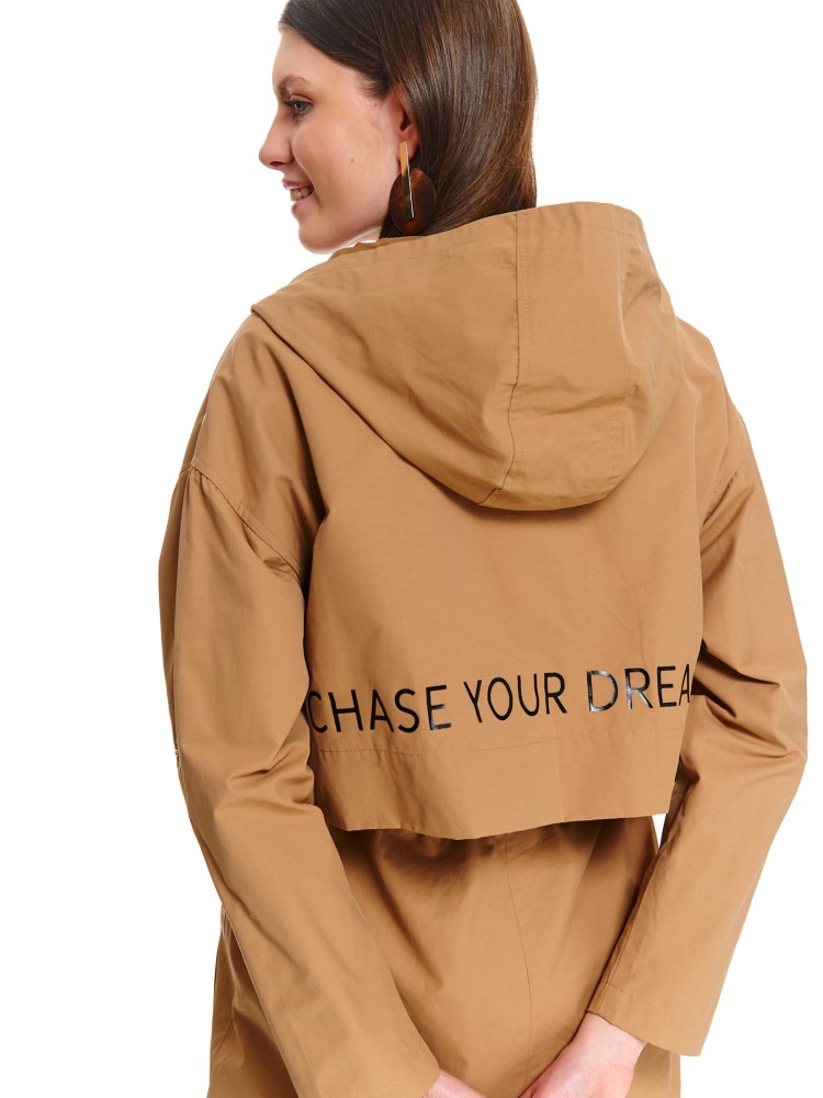 Parka z kapturem i wiązaniem w pasie