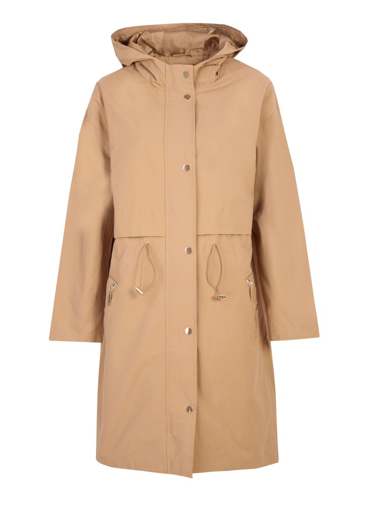 Parka z kapturem i wiązaniem w pasie