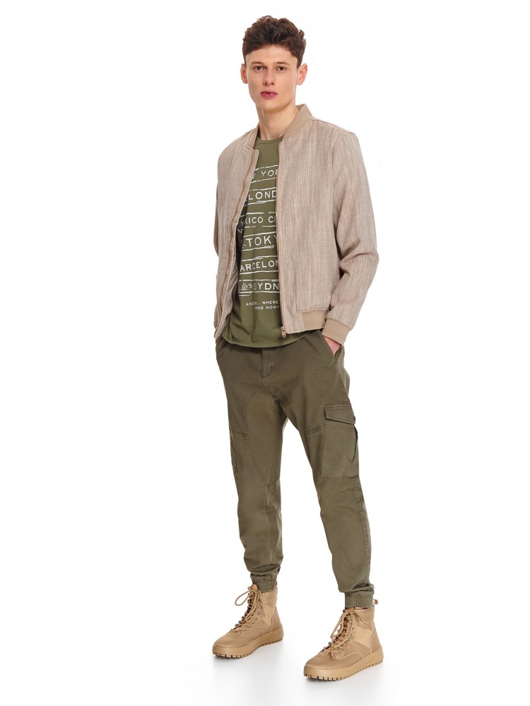 Kurtka lniana typu bomber