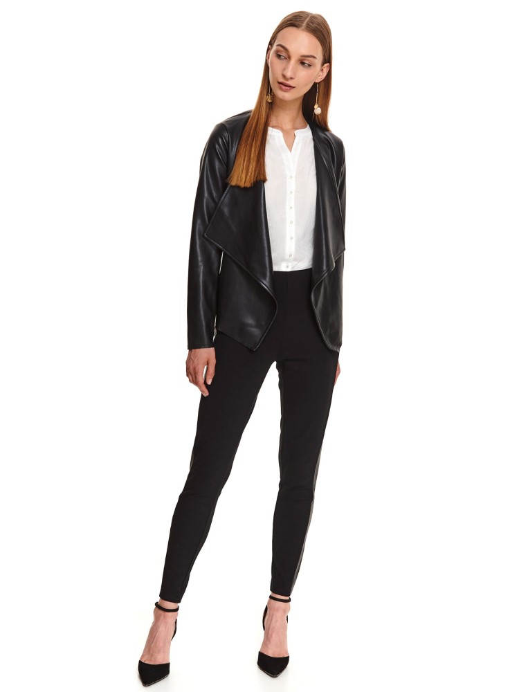 Luźna ramoneska ze skóry ekologicznej