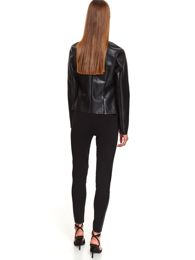 Luźna ramoneska ze skóry ekologicznej