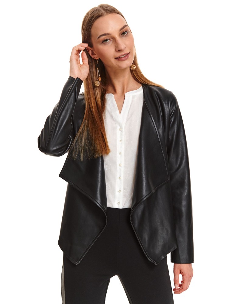 Luźna ramoneska ze skóry ekologicznej