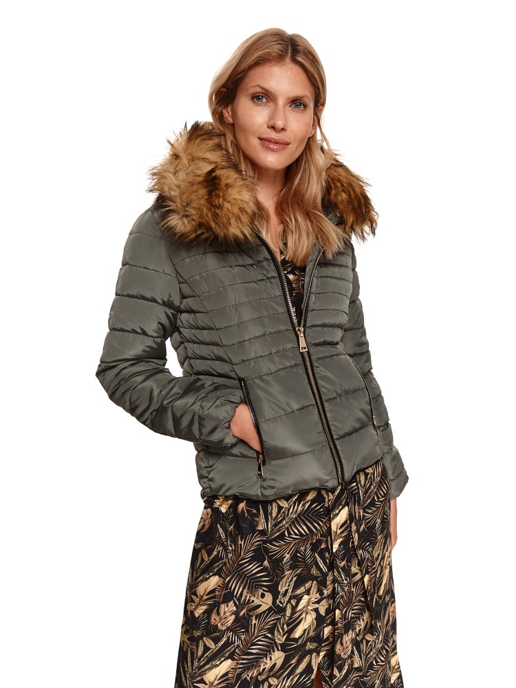 Krótka kurtka damska z futrem