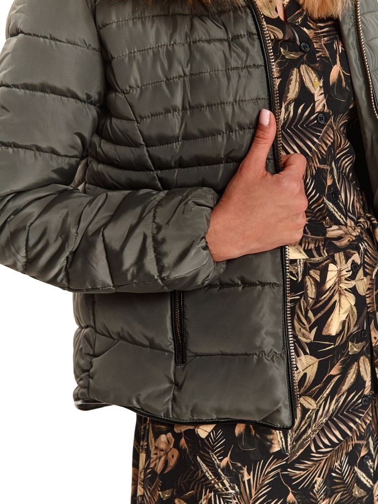 Krótka kurtka damska z futrem