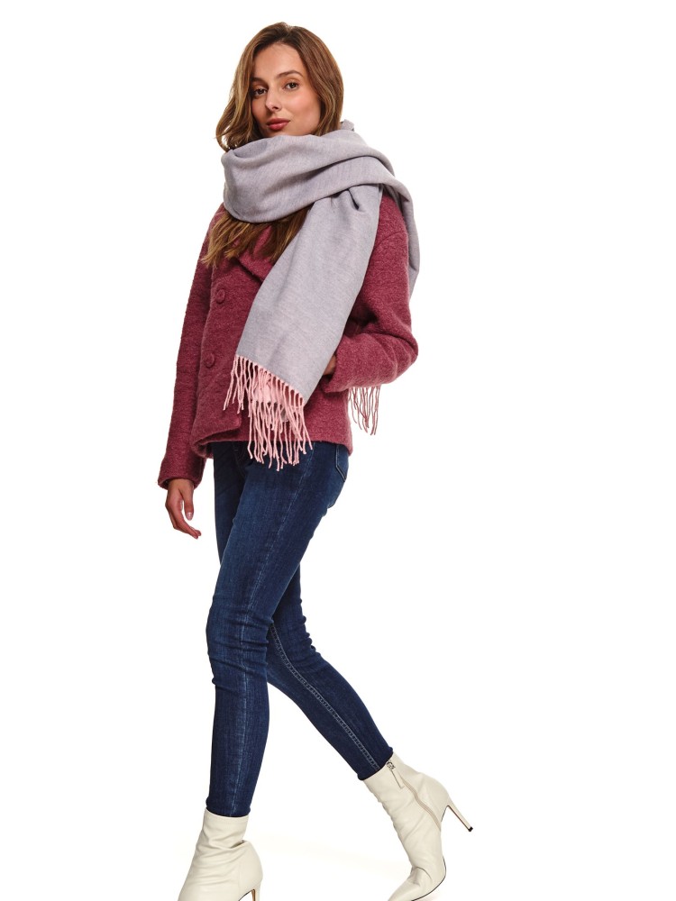 Krótki płaszcz damski z wełną