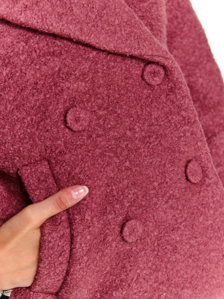 Krótki płaszcz damski z wełną