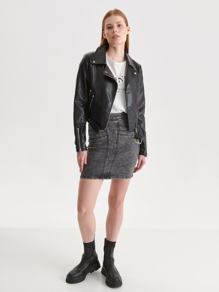 Ramoneska z paskiem ze skóry ekologicznej