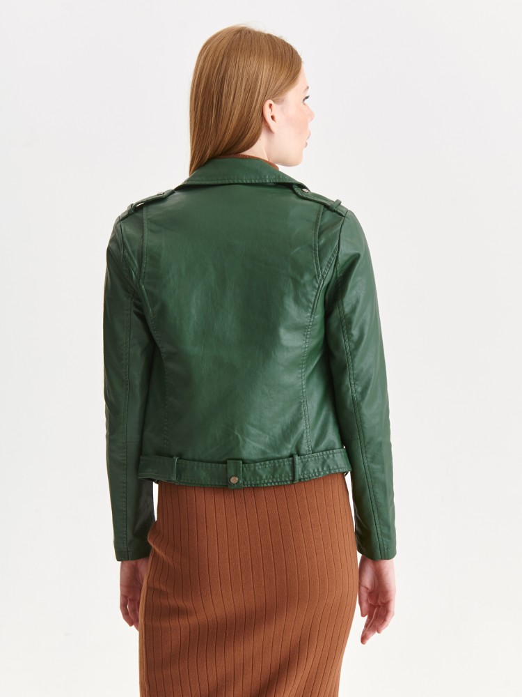 Ciemnozielona ramoneska z paskiem