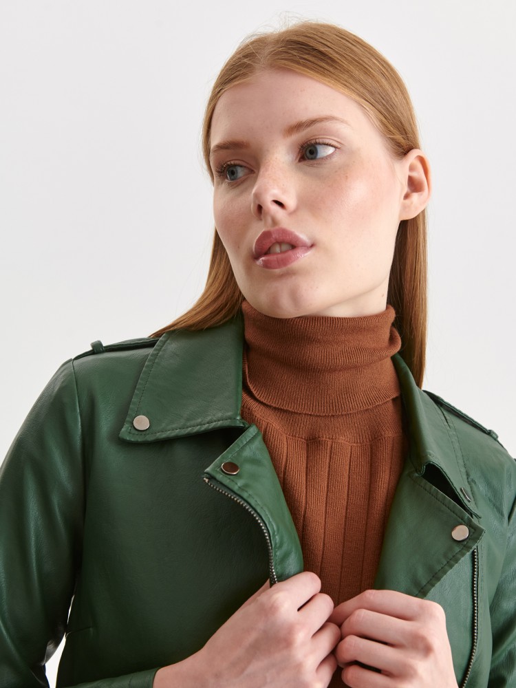 Ciemnozielona ramoneska z paskiem