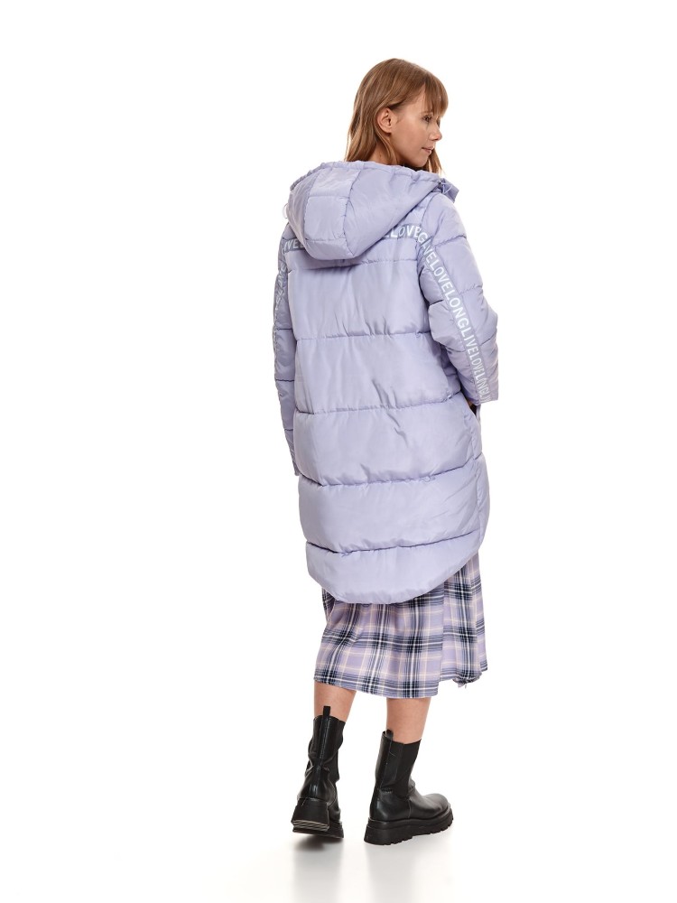 Luźna pikowana kurtka z kapturem