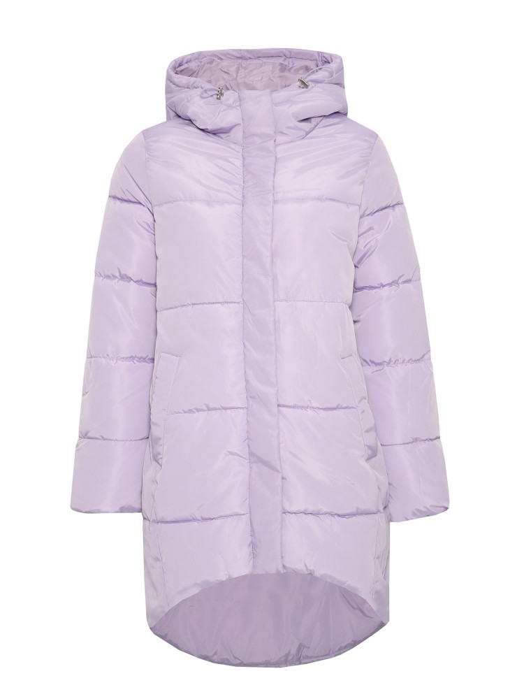 Luźna pikowana kurtka z kapturem