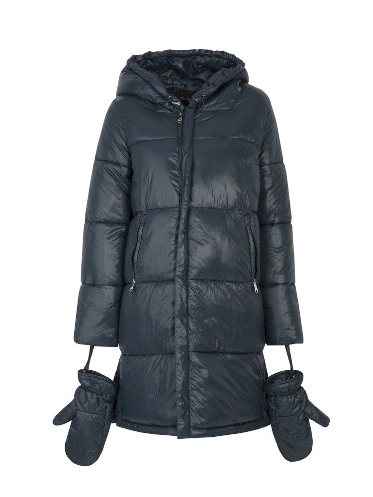 Dłuższa kurtka z rękawiczkami