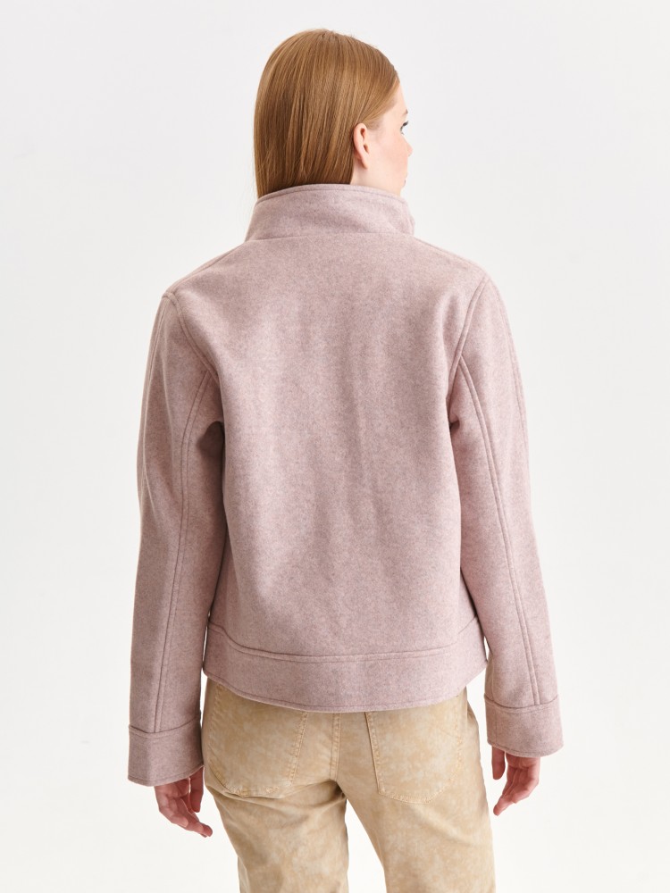 Krótka flauszowa kurtka ze stójką