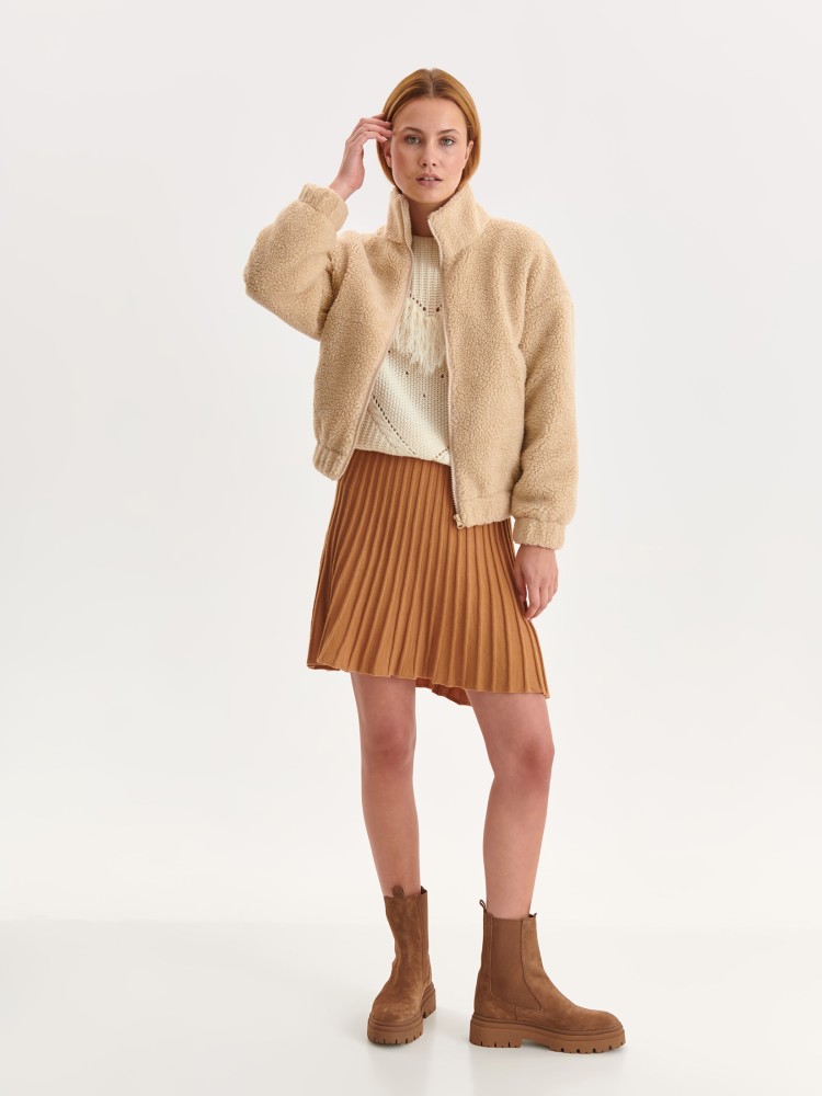 Krótka kurtka z imitacji kożucha