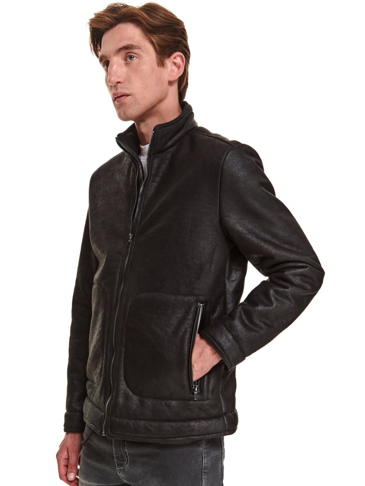 Krótki kożuch ze stójką