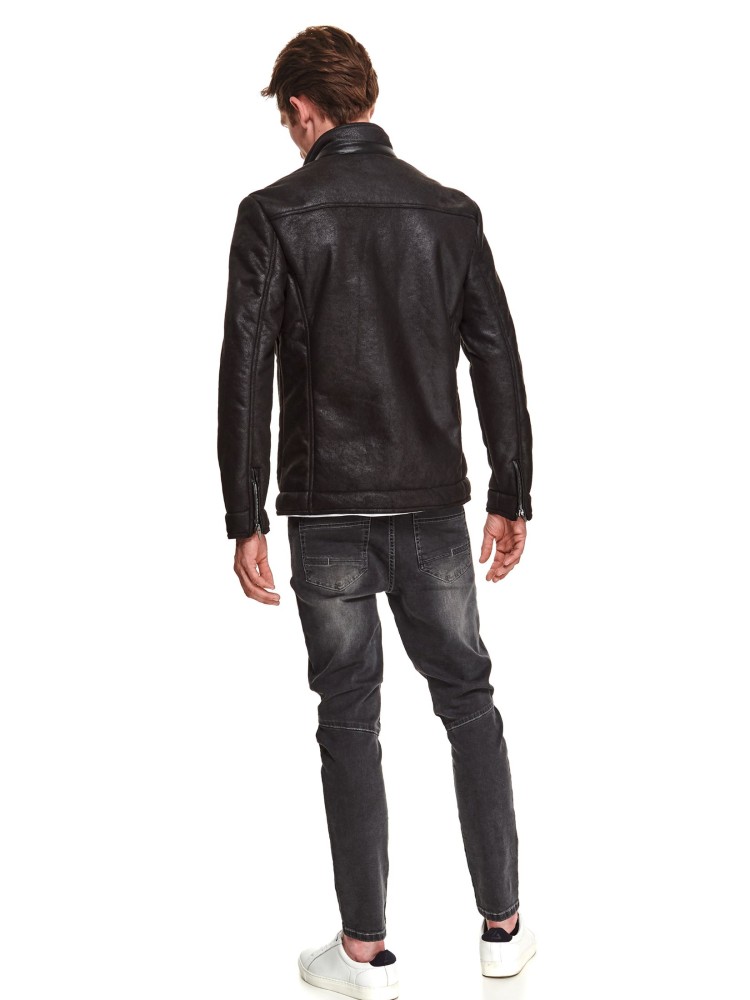 Krótki kożuch ze stójką