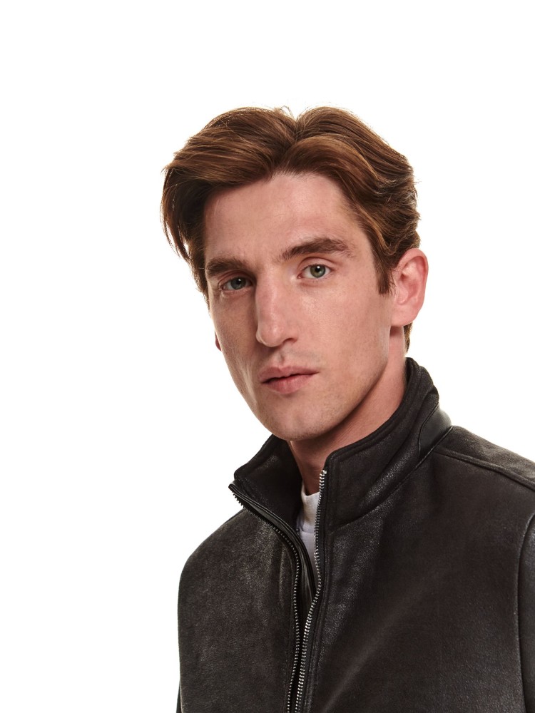 Krótki kożuch ze stójką