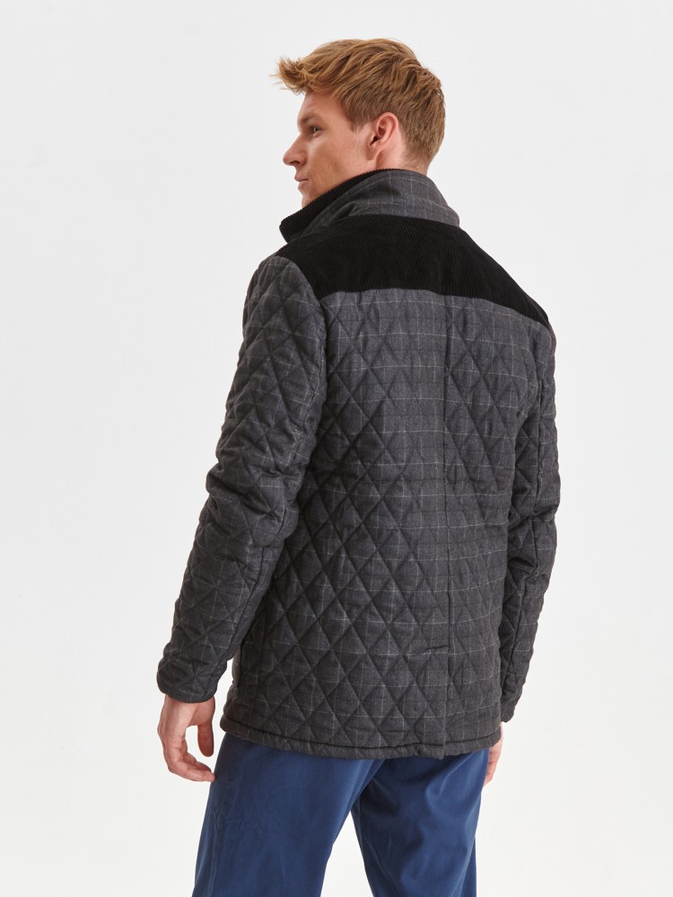 Kurtka w kratę pikowana