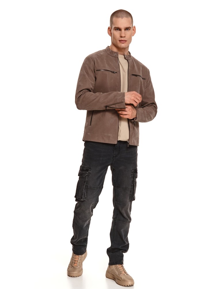 Kurtka typu biker ze skóry ekologicznej Kurtka typu biker ze skóry ekologicznej