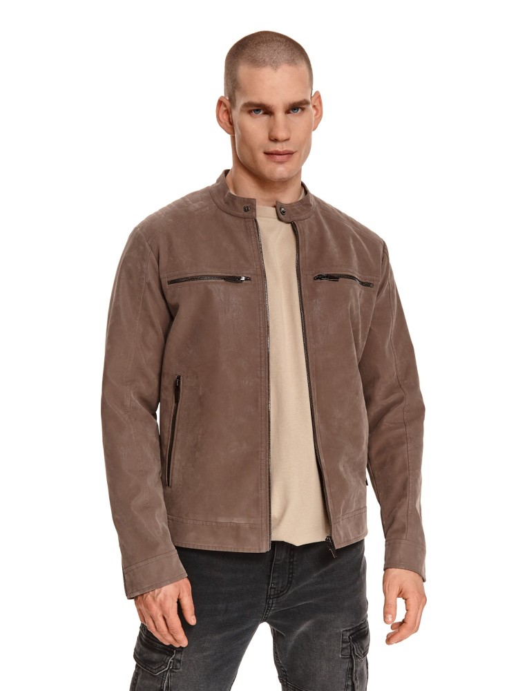 Kurtka typu biker ze skóry ekologicznej Kurtka typu biker ze skóry ekologicznej