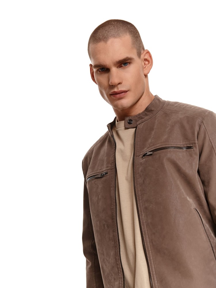 Kurtka typu biker ze skóry ekologicznej Kurtka typu biker ze skóry ekologicznej