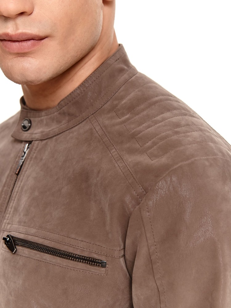 Kurtka typu biker ze skóry ekologicznej Kurtka typu biker ze skóry ekologicznej