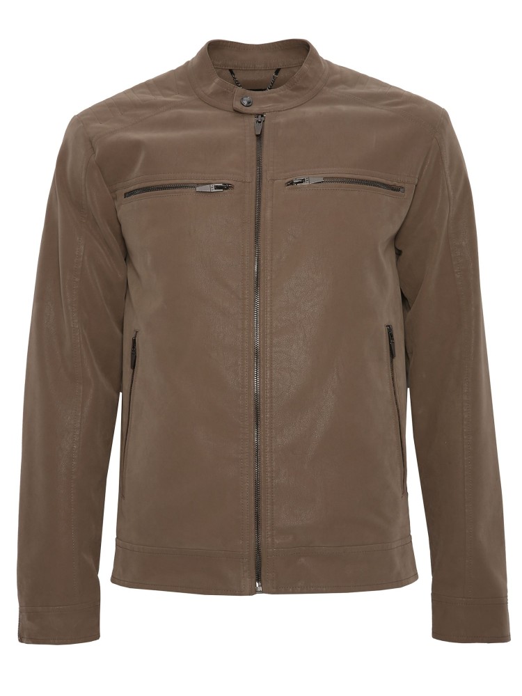 Kurtka typu biker ze skóry ekologicznej Kurtka typu biker ze skóry ekologicznej