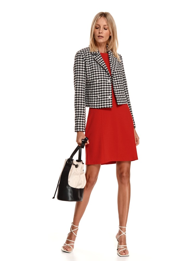 Krótka kurtka w pepitkę