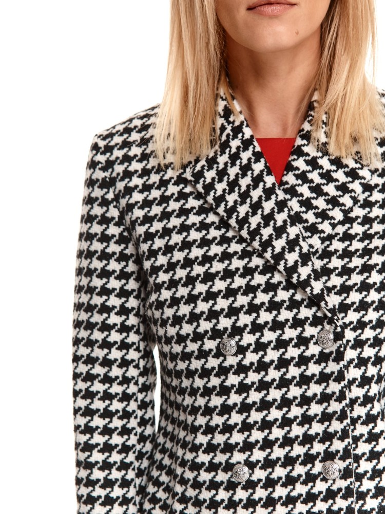 Krótka kurtka w pepitkę