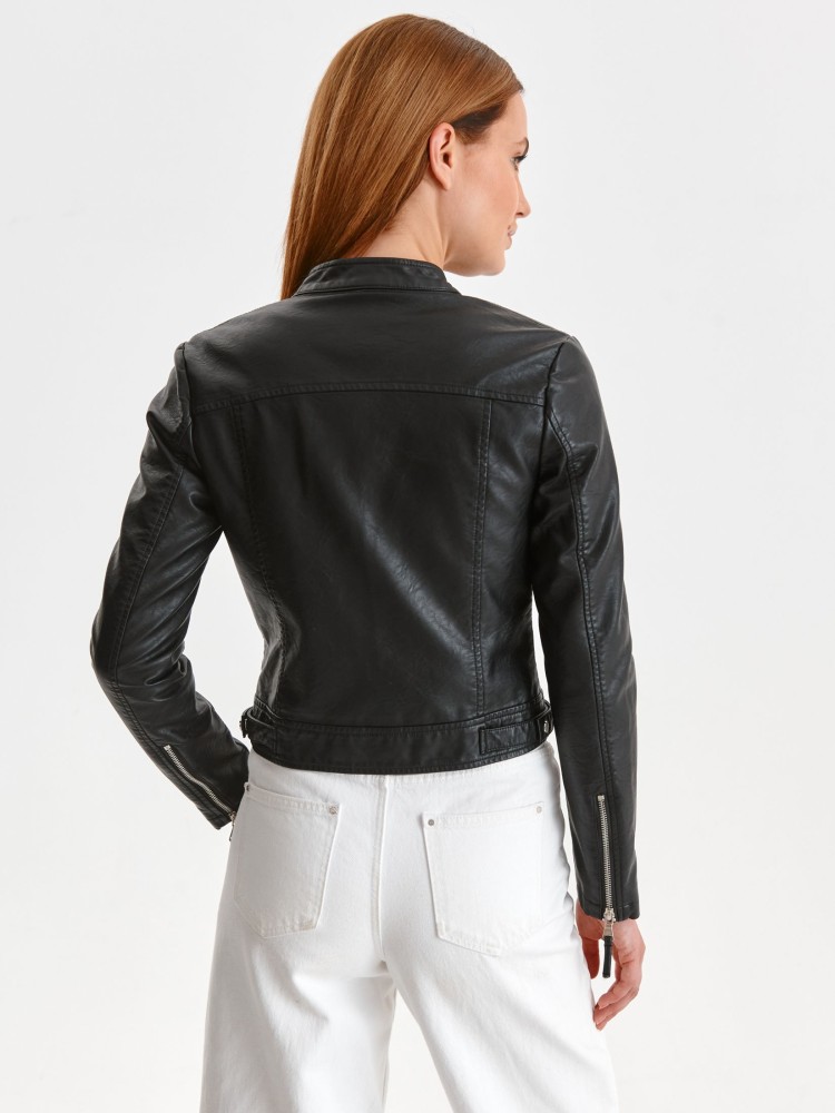 Ramoneska ze stójką z ekoskóry