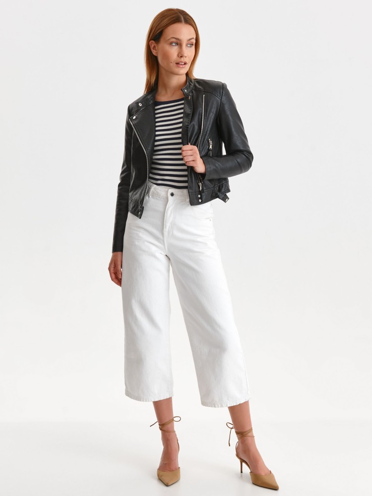 Ramoneska ze stójką z ekoskóry