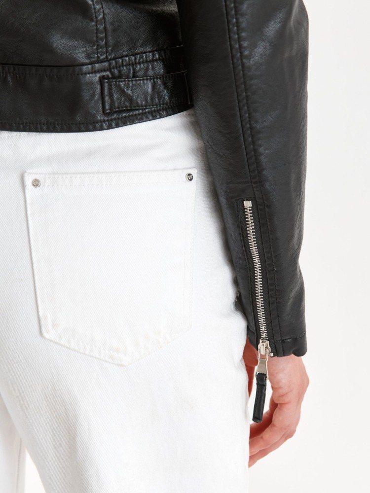 Ramoneska ze stójką z ekoskóry