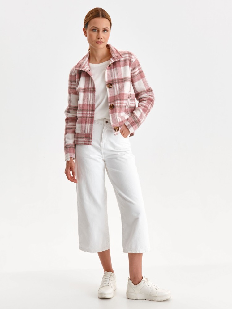 Krótka kurtka w kratę