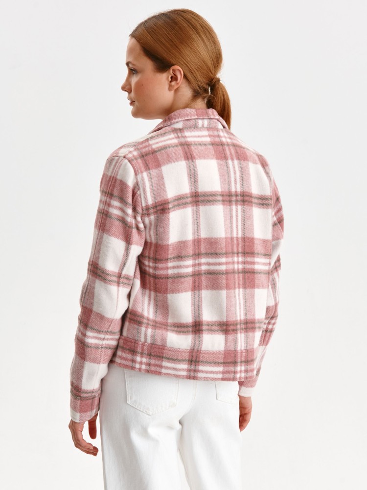 Krótka kurtka w kratę