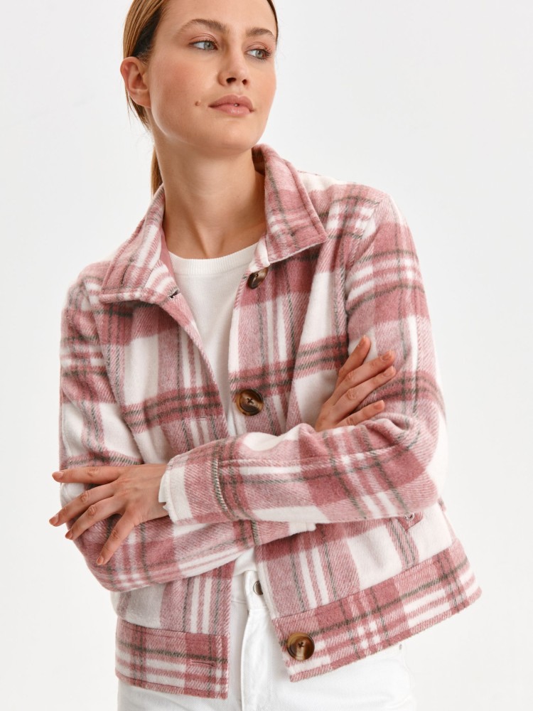 Krótka kurtka w kratę