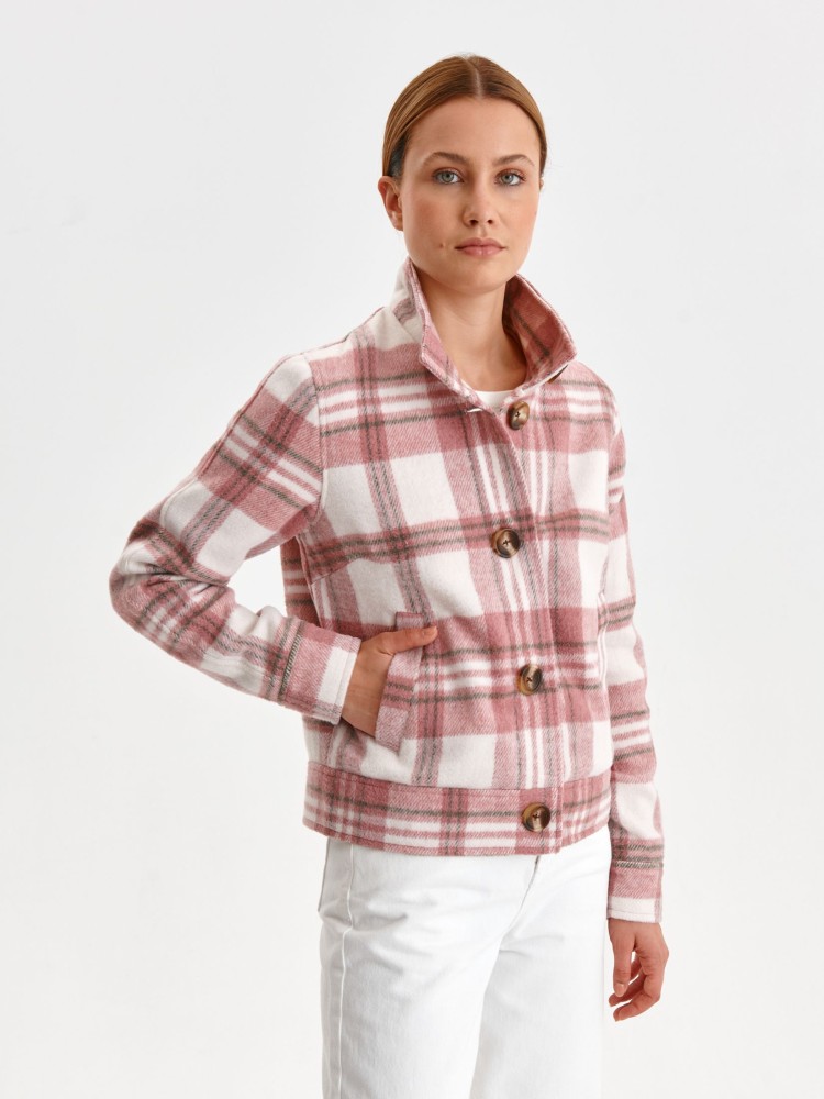 Krótka kurtka w kratę