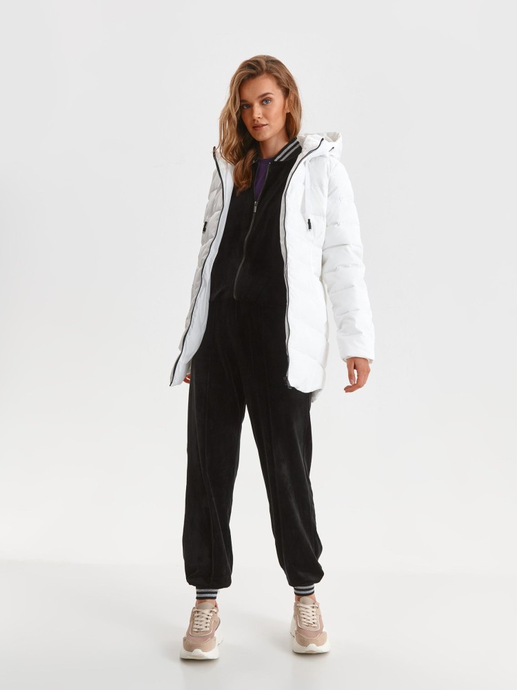 Biała kurtka zimowa z kapturem