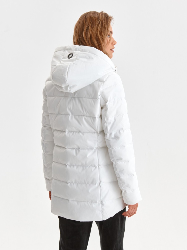 Biała kurtka zimowa z kapturem