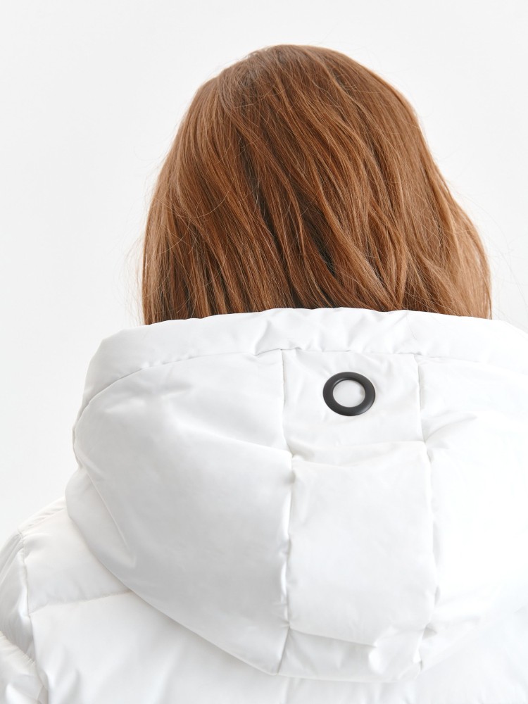 Biała kurtka zimowa z kapturem