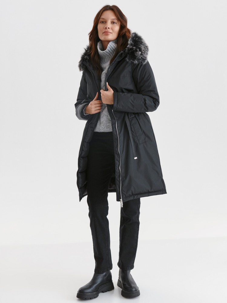 Parka damska z futerkiem przy kapturze