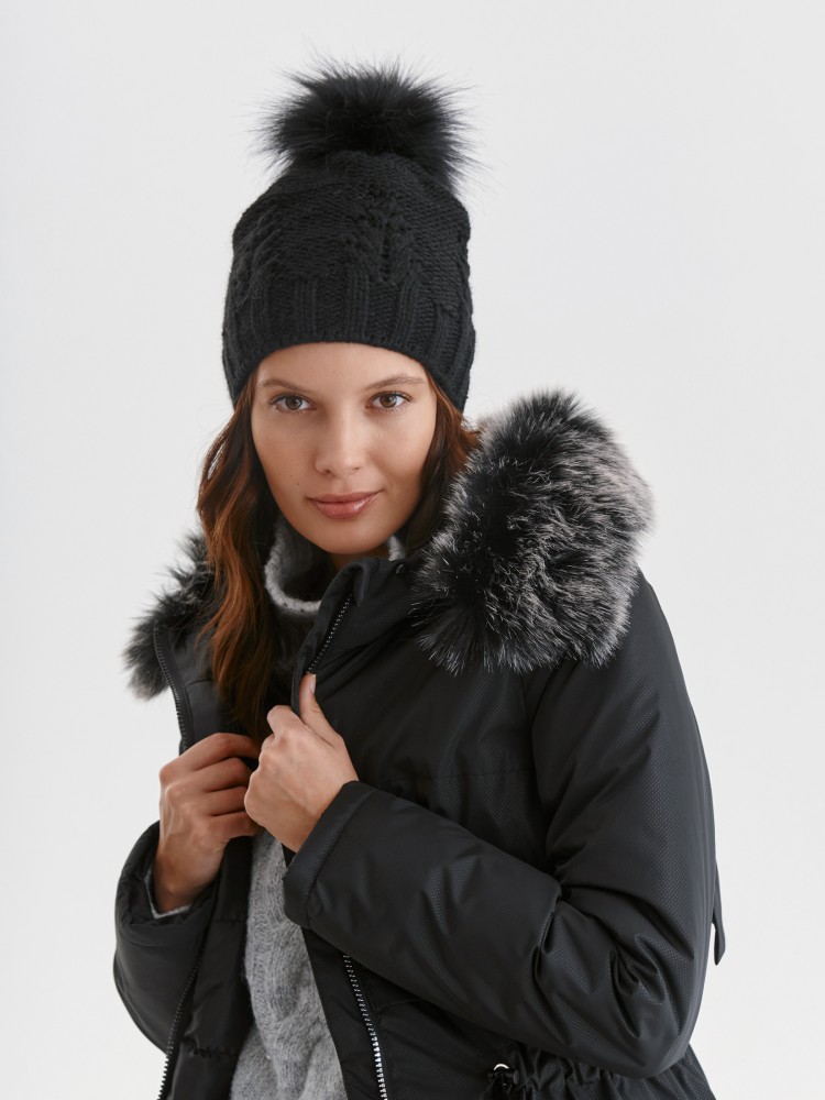 Parka damska z futerkiem przy kapturze