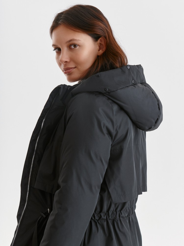 Parka damska z futerkiem przy kapturze