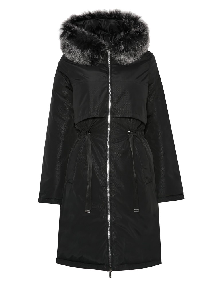 Parka damska z futerkiem przy kapturze