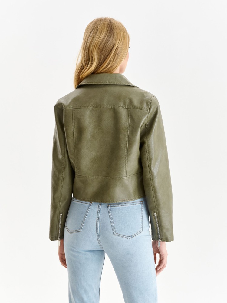 Krótka kurtka z imitacji skóry