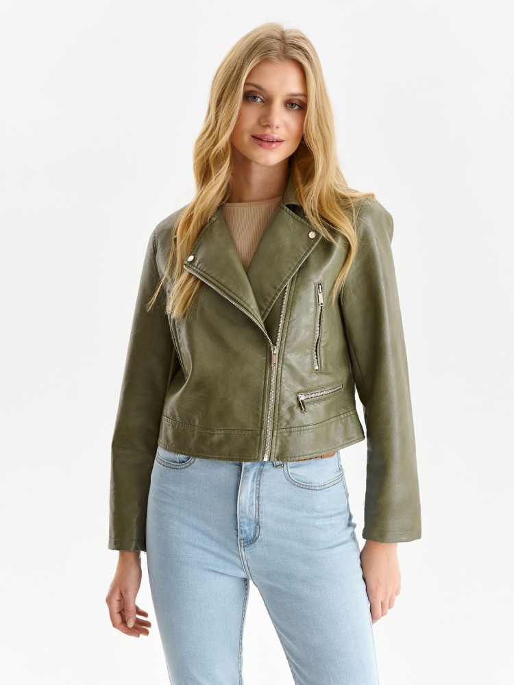 Krótka kurtka z imitacji skóry